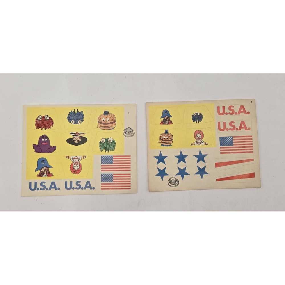 READ 1981 McDonald's Happy Meal Stickers Spaceship Number 1 & Number 3